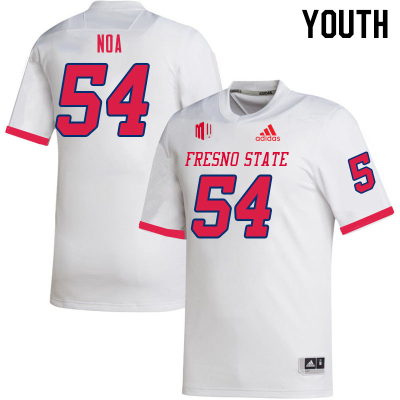 Youth #54 Sione Noa Fresno State Bulldogs College Football Jerseys Sale-White